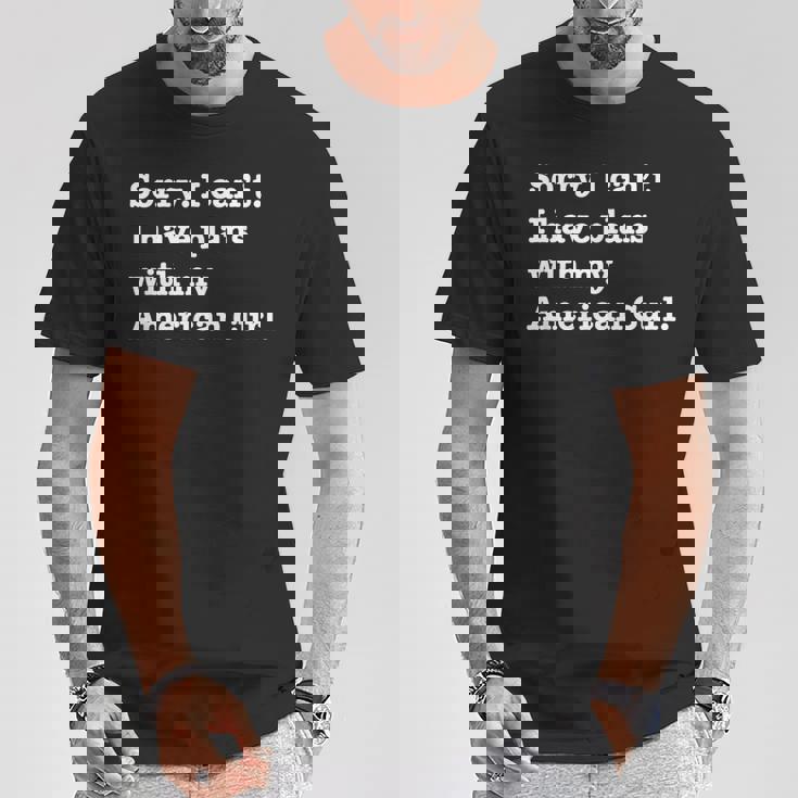 面白い皮肉 アメリカン カールの猫との計画があります Tシャツ 面白い贈り物