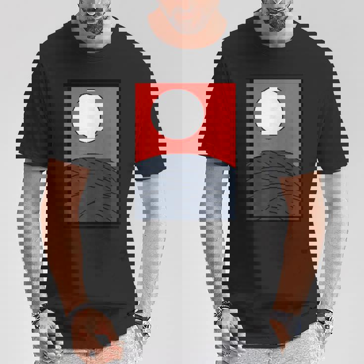 面白デザイン制作クラブオリジナルデザイン注目度no1日本のカルタ 花札 月 Tシャツ 面白い贈り物