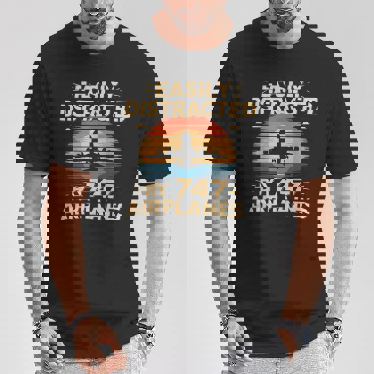 飛行機 簡単 気を取られる 747 飛行機 面白い パイロット Tシャツ 面白い贈り物