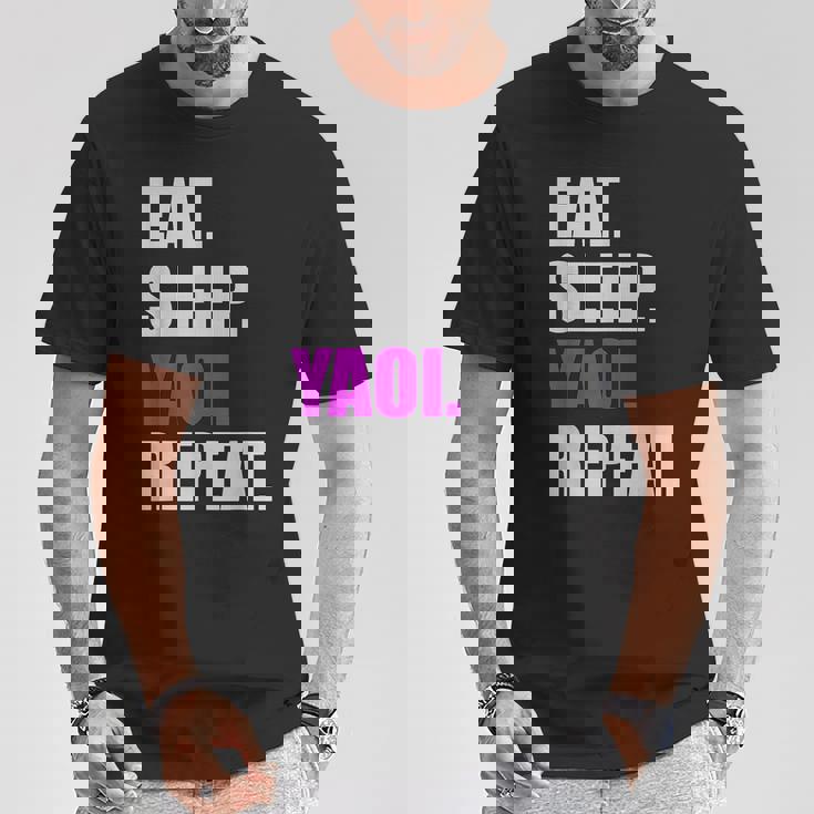 食べて寝てヤオイリピートヤオイボーイの恋愛漫画 Tシャツ 面白い贈り物