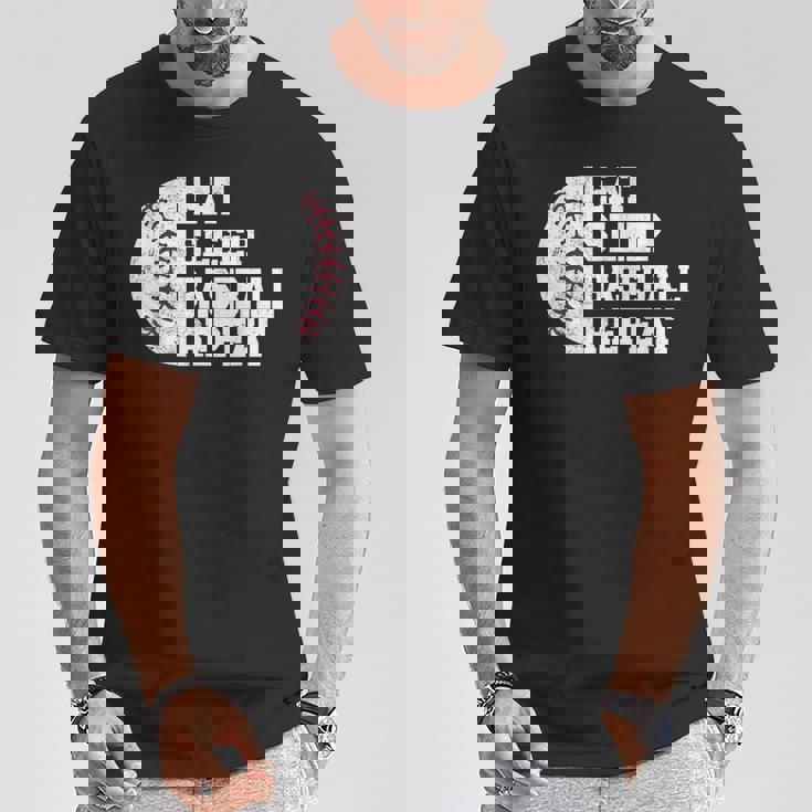 食べる、寝る、野球を繰り返す、野球選手、面白い、野球 Tシャツ 面白い贈り物