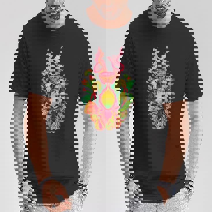 食虫植物 ネイチャーアート 食虫植物 サラセニア Tシャツ 面白い贈り物