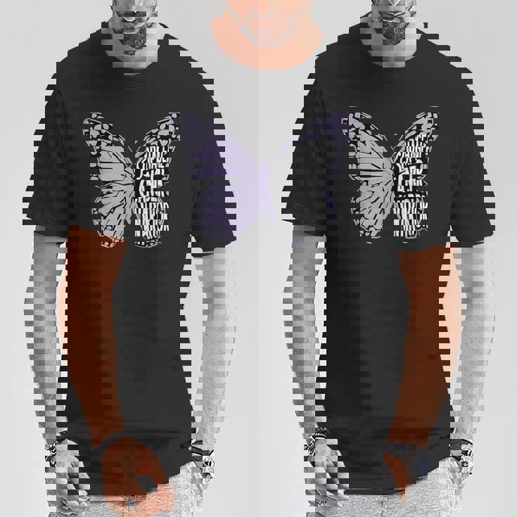 食道がん啓発ツルニチニチソウリボン Tシャツ 面白い贈り物