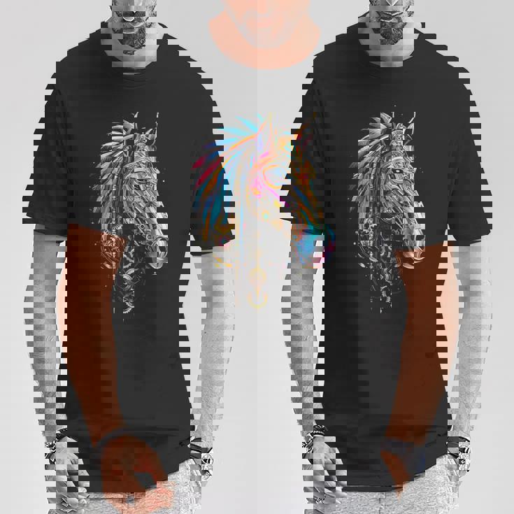 馬 動物 モチーフ イラスト 馬 Tシャツ 面白い贈り物