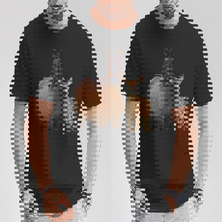 馬 鹿 面白いtシャツ バカ メンズ おもしろ 面白い 服 オリジナル おもしろグッズ ネタ 動物 ウマ シカ Tシャツ 面白い贈り物