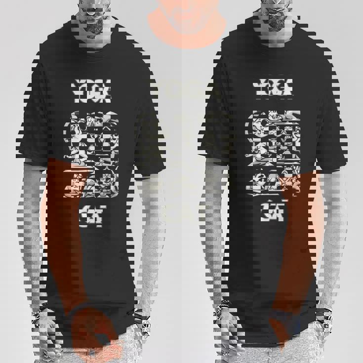 魅力的な禅猫のポーズ 気まぐれな猫ヨガ Tシャツ 面白い贈り物