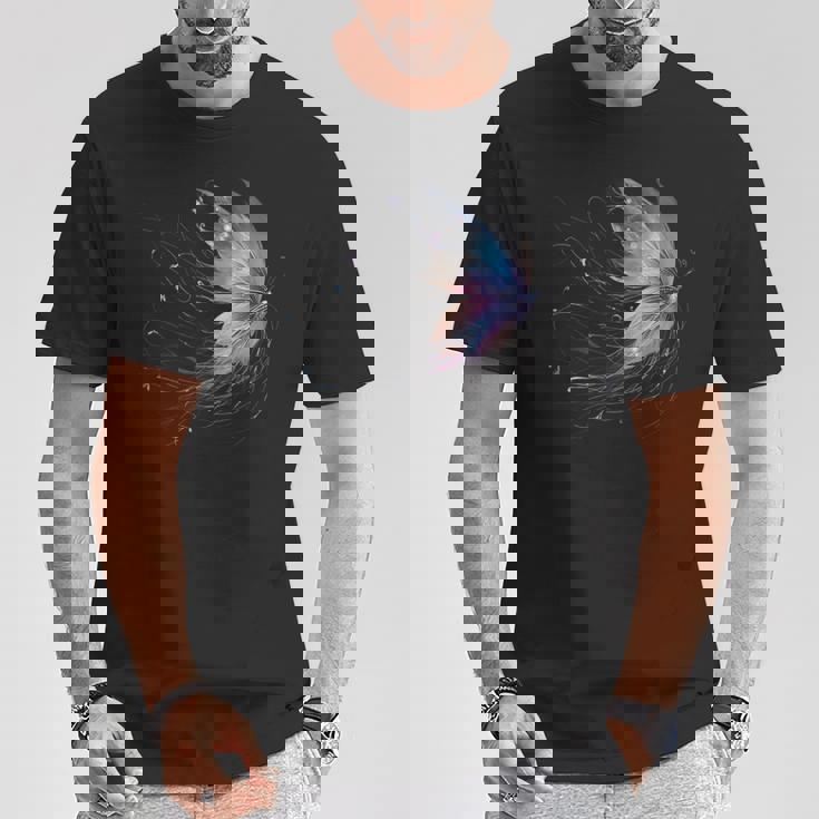 魔法の蝶 神秘的な蝶 銀河 星 Tシャツ 面白い贈り物