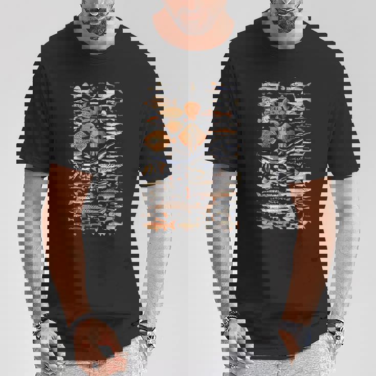 魚の概要と名前。 Tシャツ 面白い贈り物
