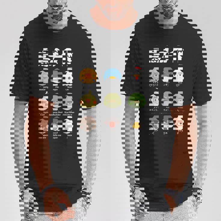 鳥ガイド 鳥好き 鳥の飼い主 文鳥 オカメインコ 文鳥の一覧 セキセイインコ ペンギン にわとり 文鳥の種類 ウグイス Tシャツ 面白い贈り物