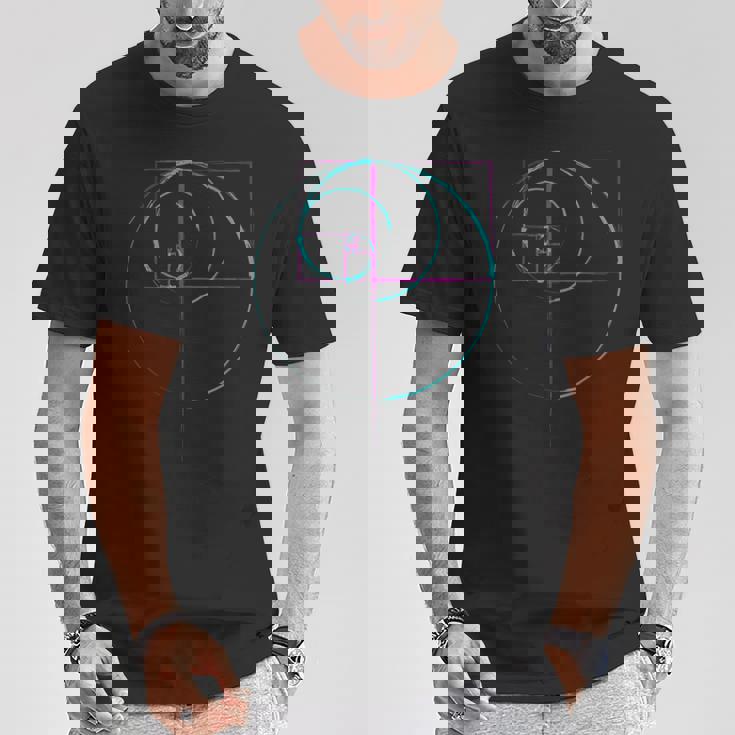 黄金比のティールとパープル Tシャツ 面白い贈り物