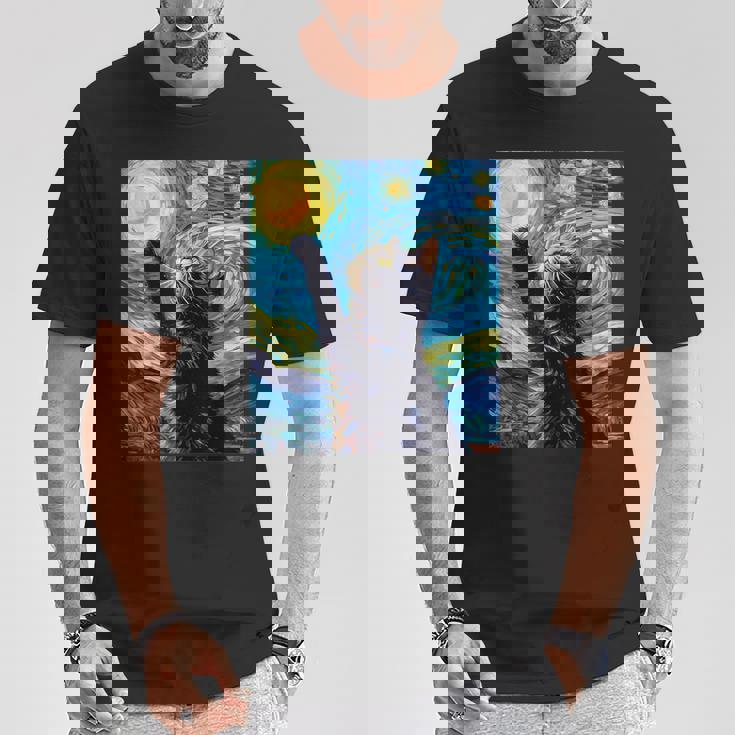 黒猫のヴィンテージアート 猫好き 猫飼い 猫 ネコ ねこくろねこ好き 面白い サプライズ ギフト にゃんこ Tシャツ 面白い贈り物