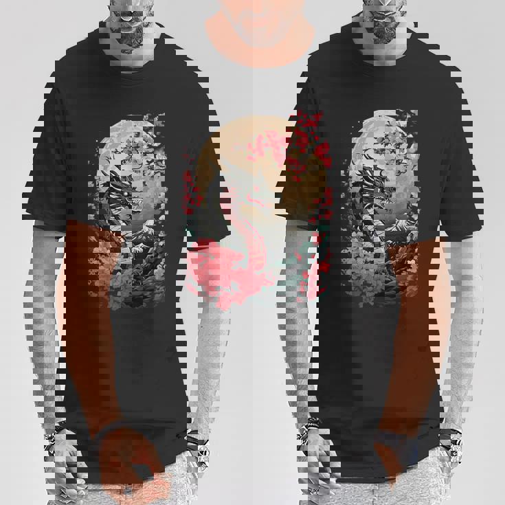黒龍 桜 日本 美学 日本龍 Tシャツ 面白い贈り物