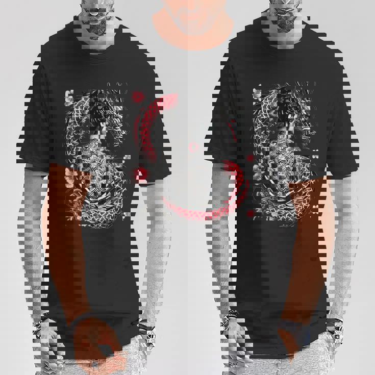 龍と刺青芸者 Tシャツ 面白い贈り物