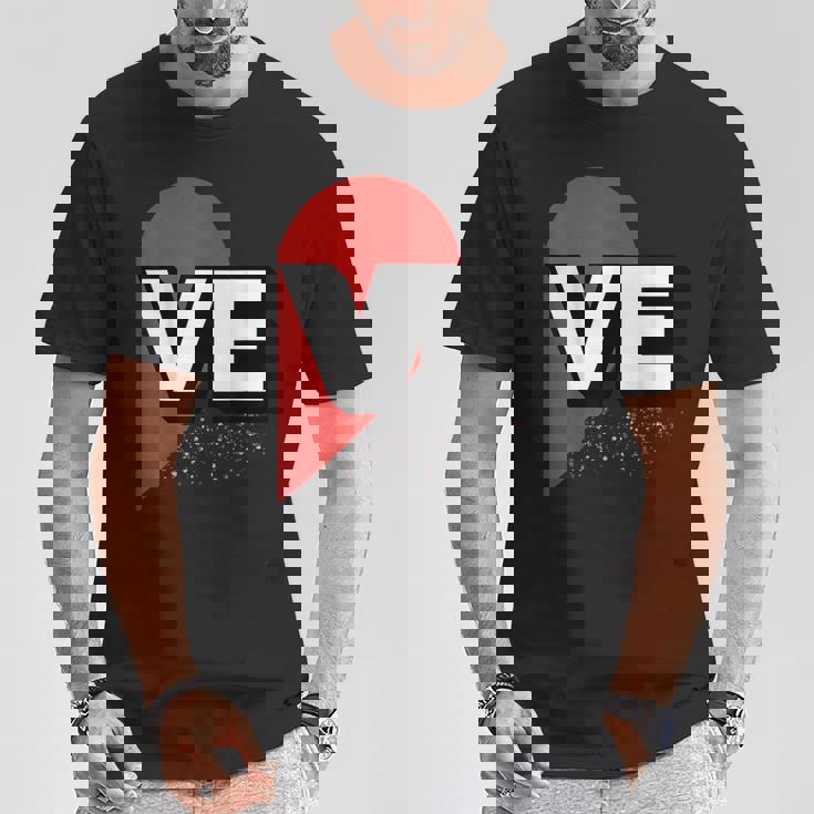 ２人で着るとハートが出来る Loveの文字になる 「Ve」カップル 恋人 Tシャツ 面白い贈り物