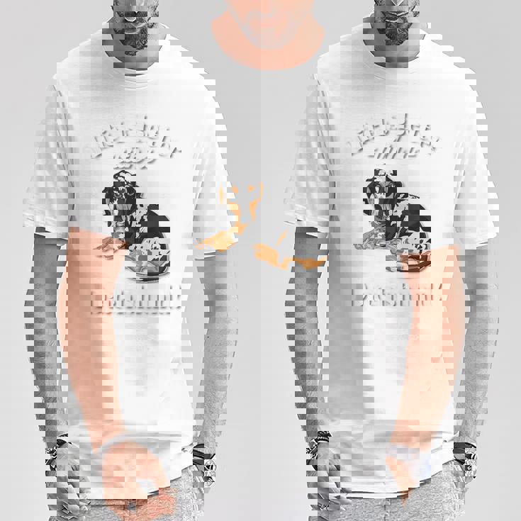 & Life Is Better Dapple Dachshund Lover Tシャツ 面白い贈り物