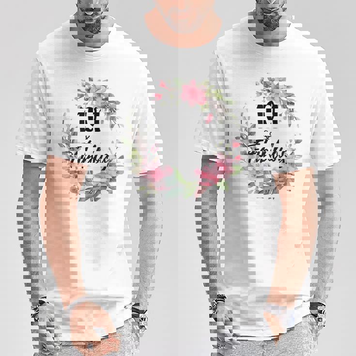 101歳&素晴らしいフローラルパーティーハッピー101歳の誕生日 Tシャツ 面白い贈り物