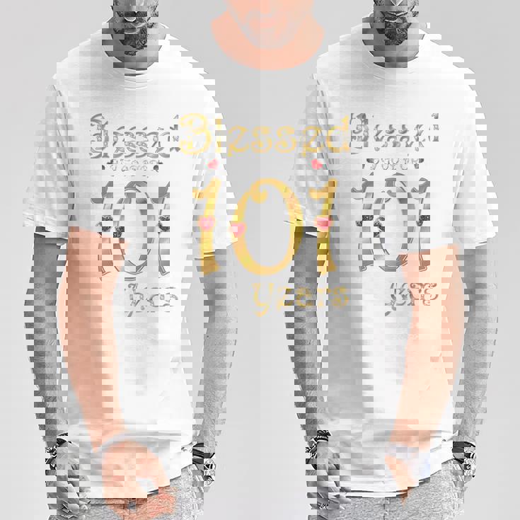 101歳の101歳の誕生日パーティの女王に祝福 長袖tシャツ Tシャツ 面白い贈り物