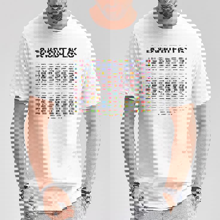 188 世界の国旗 世界の国旗 世界地図 Tシャツ 面白い贈り物