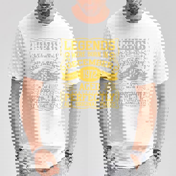 1972年12月に誕生した52歳の誕生日レジェンド。 長袖tシャツ Tシャツ 面白い贈り物