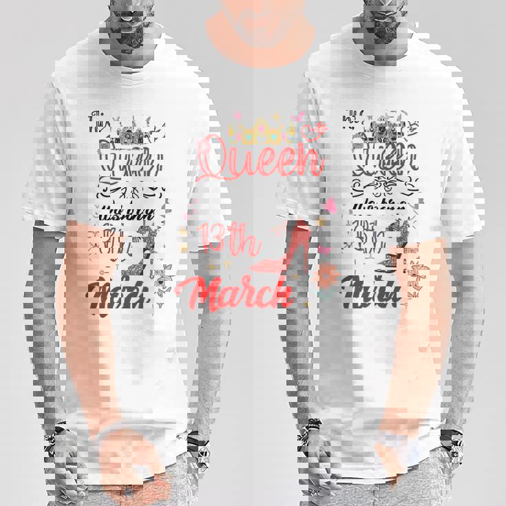 3月13日 誕生日 この女王は3月13日に生まれました Tシャツ 面白い贈り物