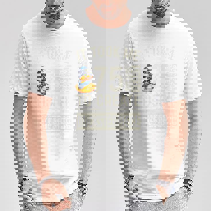 75歳の誕生日ダックスターピースtシャツ ユニークなダック愛好家 75歳 長袖tシャツ Tシャツ 面白い贈り物