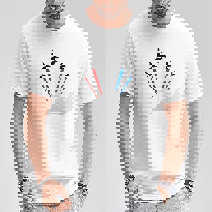 7月4日アメリカ独立記念日戦闘機ジェットクールグラフィック Tシャツ 面白い贈り物