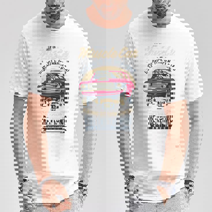 American Muscle Cars レトロカー愛好家用 Tシャツ 面白い贈り物