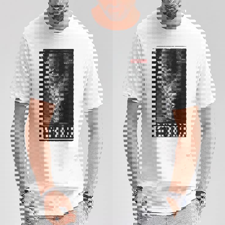 Backprint 野生の犬ピットブルテリアのポートレートブルドッグのバックプリントピットブル Tシャツ 面白い贈り物