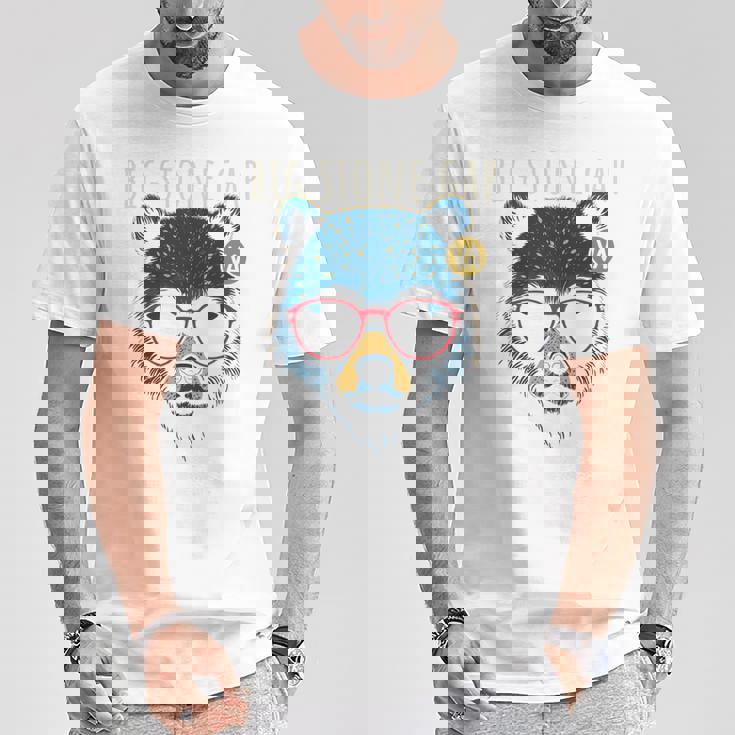 Bigtone Gapirginia Cool Bear サングラスデザイン 長袖tシャツ Tシャツ 面白い贈り物