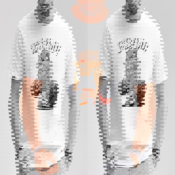 Bissi Pumpi Gym Fitness Meme Bobr Bissi Pumpi Bober Tシャツ 面白い贈り物