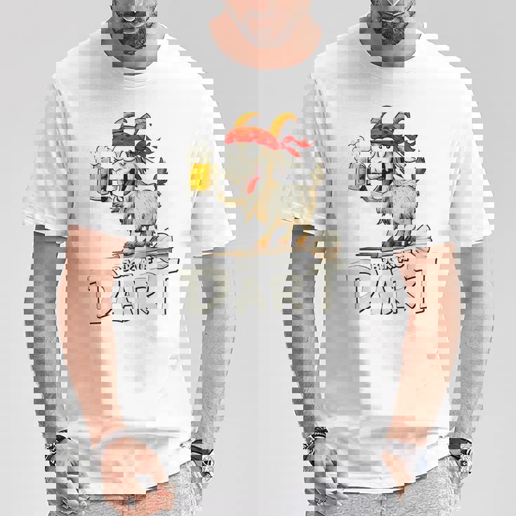 Bock Auf Dart ヤギとビールジョッキ 面白いダーツプレーヤー Tシャツ 面白い贈り物