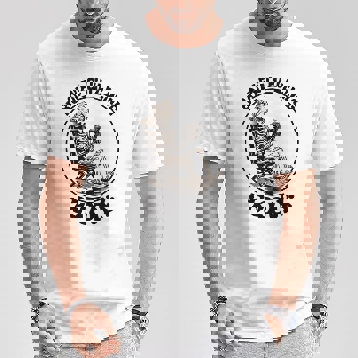 Bone-Chilling 本 スケルトン 読書 ブックワームブックラバーズ 長袖tシャツ Tシャツ 面白い贈り物