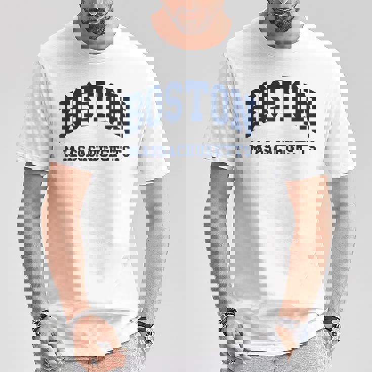 Boston Massachusetts Throwback Classic Tシャツ 面白い贈り物
