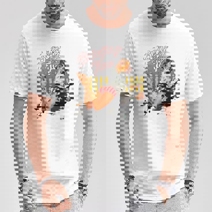 Briefing Time クラシックなボンバーノーズアートスタイル 長袖tシャツ Tシャツ 面白い贈り物