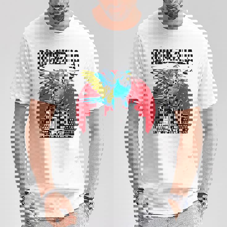 Budgiezilla 面白いインコ セキセイインコ セキセイインコ セキセイインコ 鳥好き Tシャツ 面白い贈り物