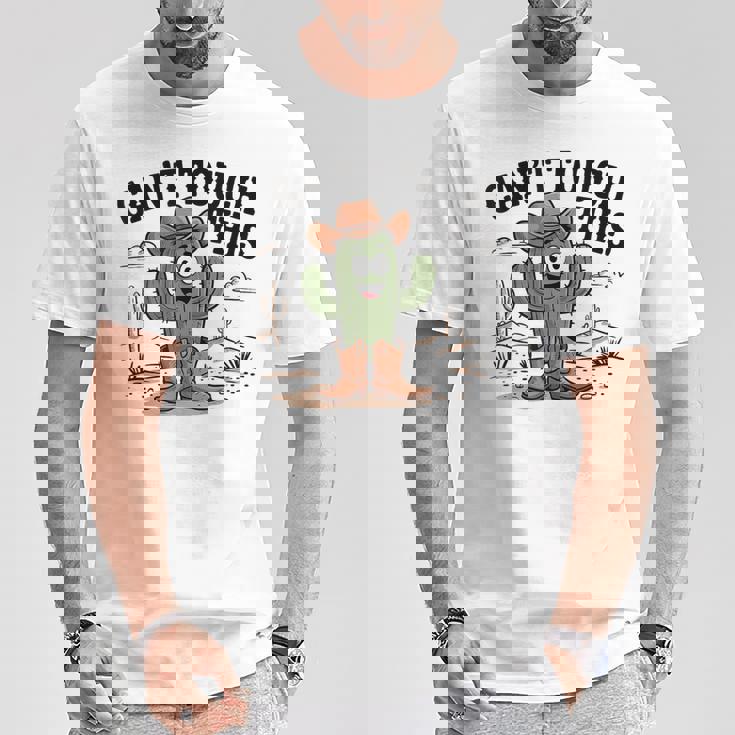 Can't Touch This Cactus Cowboy ウエスタンカートゥーン ユーモア Tシャツ 面白い贈り物