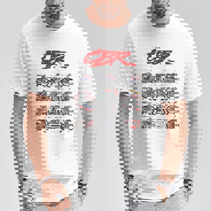 Cbr、オートバイ、オートバイ、ロードレース、バイカーの進化。 Tシャツ 面白い贈り物