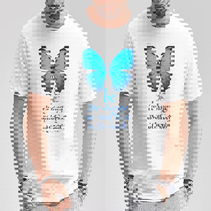 Be The Change 蝶 Tシャツ 面白い贈り物