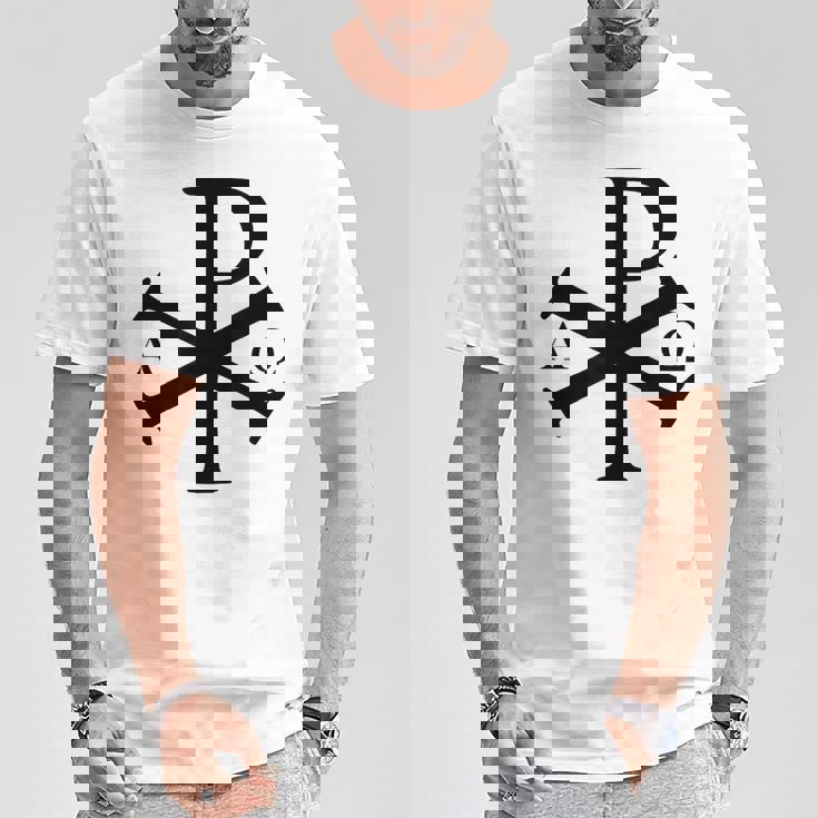 Chi Rho クリスチャン ゴッド アルファ オメガ イエスキリスト キリスト教 Tシャツ 面白い贈り物