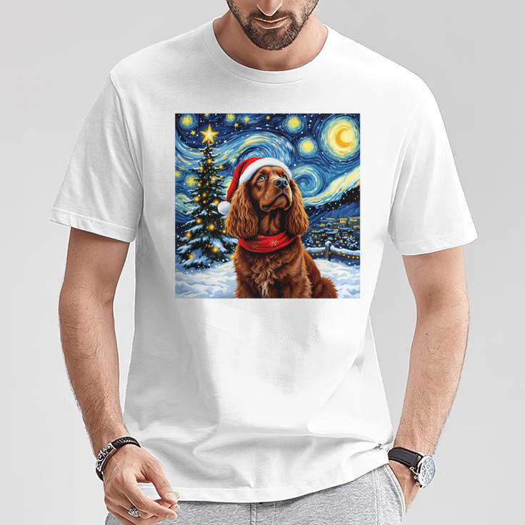 Cockerpanieltarry Night Christmasan Gogh Doganta Hat 長袖tシャツ Tシャツ 面白い贈り物