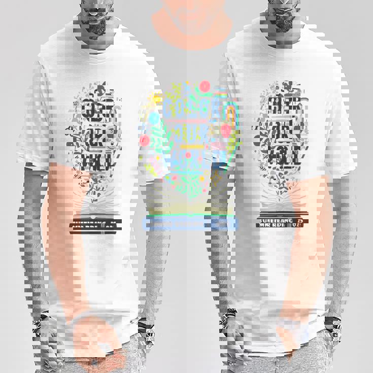 Color Our World Summer Reading 2025 Boho Wildflower Book T-Shirt Personalized Gifts