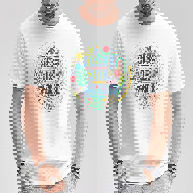 Color Our World Summer Reading 2025 Boho Wildflower Book T-Shirt Unique Gifts