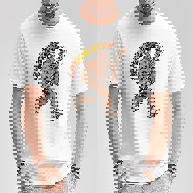 D-Pole Longtick Bigfoot Lacrosse Player Laxsquatch Tシャツ 面白い贈り物