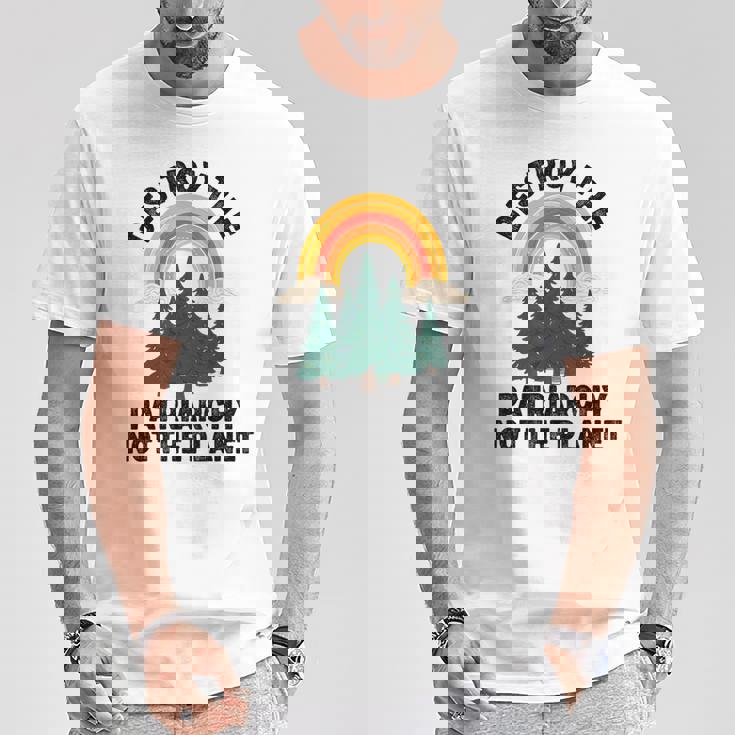 Destroy The Patriarchy Not The Planet フェミニスト フェミニズム Tシャツ 面白い贈り物