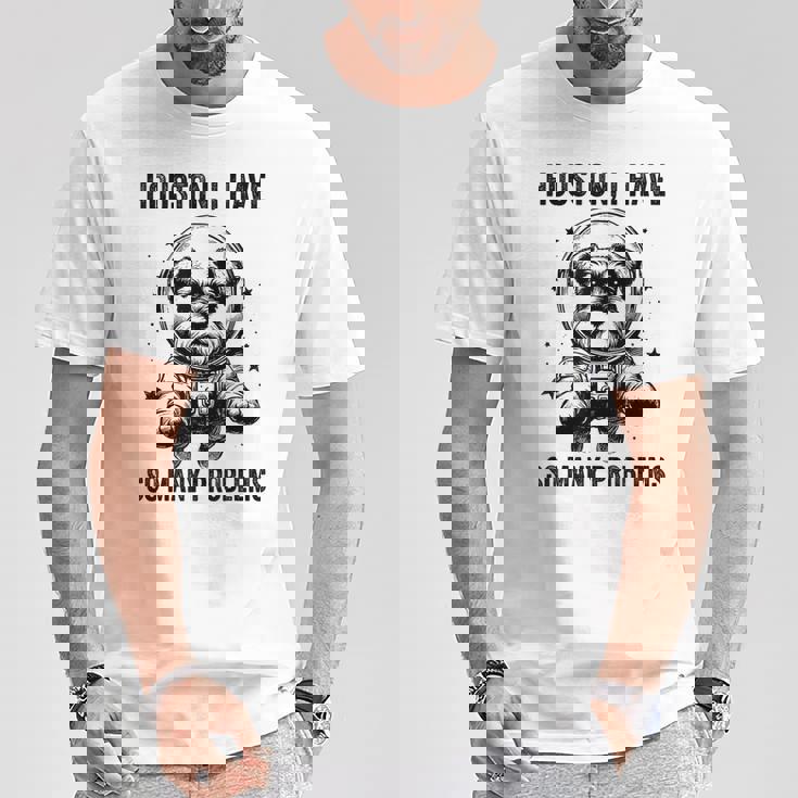 Dog Dad Mompace ヒューストン問題ミニチュアシュナウザー Tシャツ 面白い贈り物