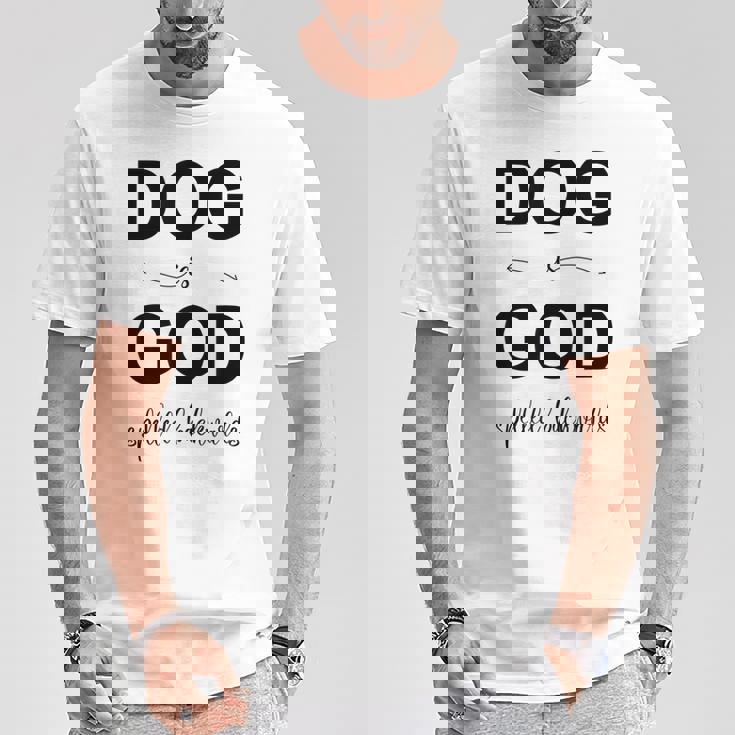 Dog Is Godpelled Backwards-面白い犬の言葉 Tシャツ 面白い贈り物