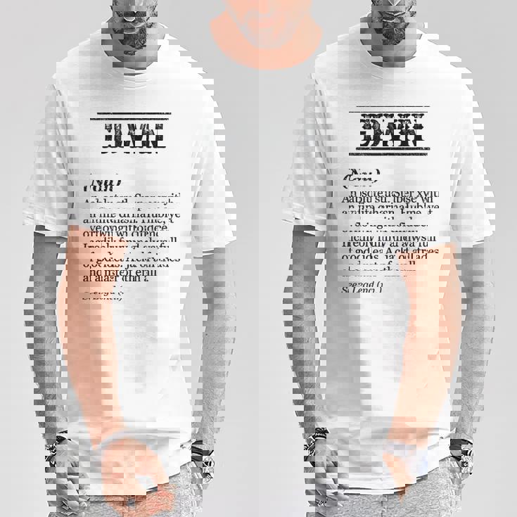 Edwin 面白いフレーズ 名前の定義付き Tシャツ 面白い贈り物