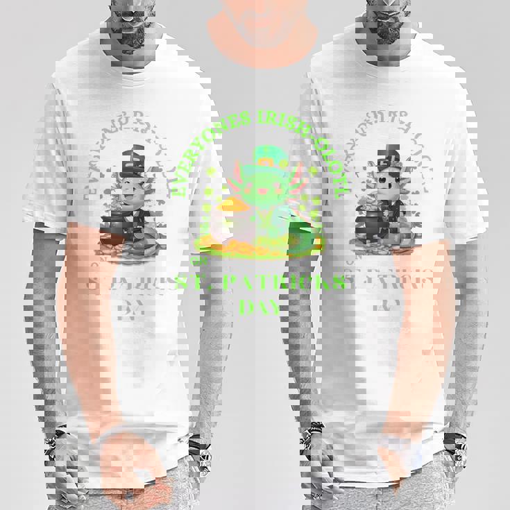 Everyones Irish Olotl Axolotl 聖パトリックデー グリーン アホロートル 長袖tシャツ Tシャツ 面白い贈り物
