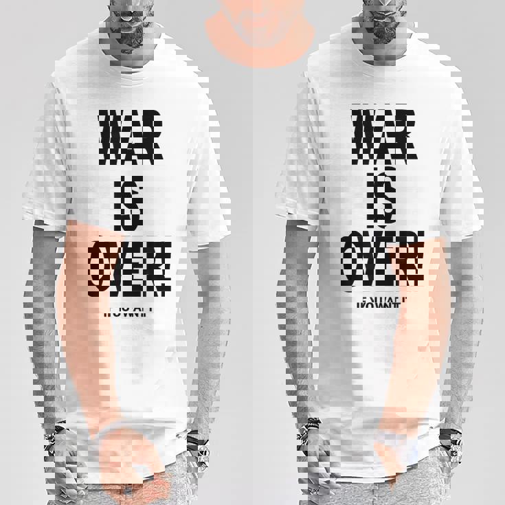 Exclusive War Is Over ご希望の場合限定ブラックプリント Tシャツ 面白い贈り物