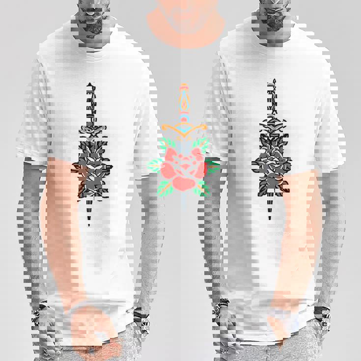 Fake Friends アメリカントラディショナルタトゥー オールドスクールフラッシュ Tシャツ 面白い贈り物